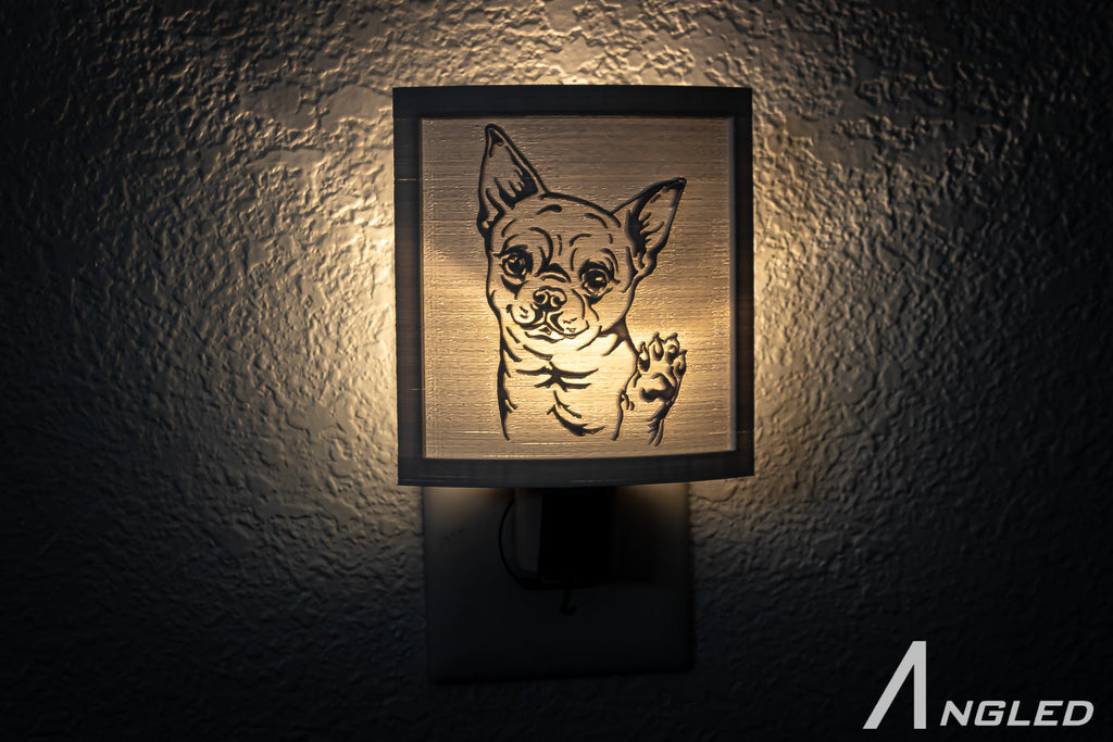 Chihuahua 3-D printed Nightlight l Plug in Nightlight - Angled.io