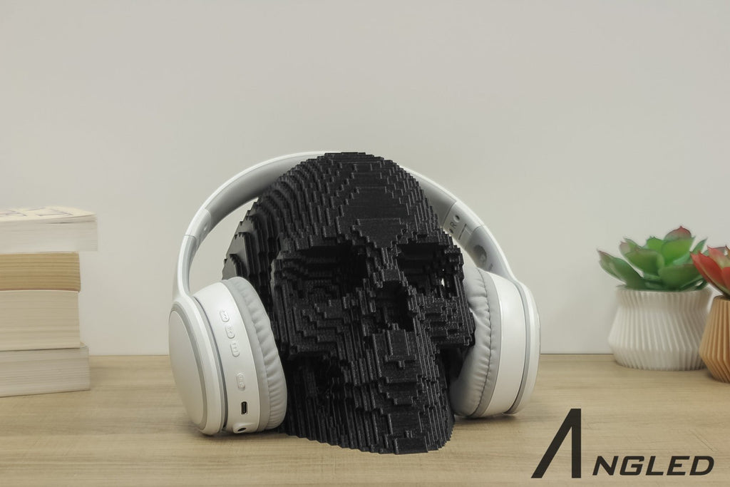Cubic Skull Headphone Stand - Angled.io