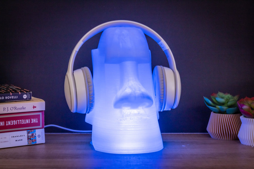RGB Easter Island Headphone Stand - Angled.io