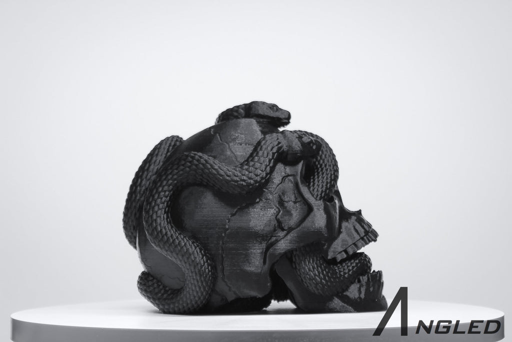 Skull with Snakes Headphone Stand - Angled.io