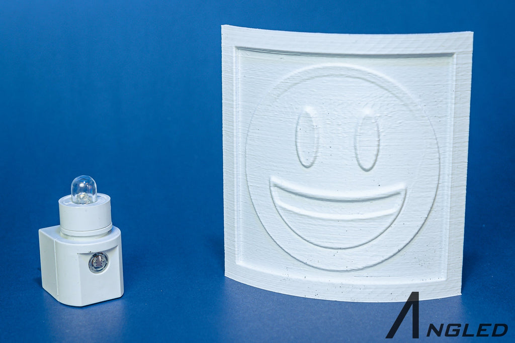 Smiling Emoji 3-D printed Nightlight l Plug in Nightlight - Angled.io