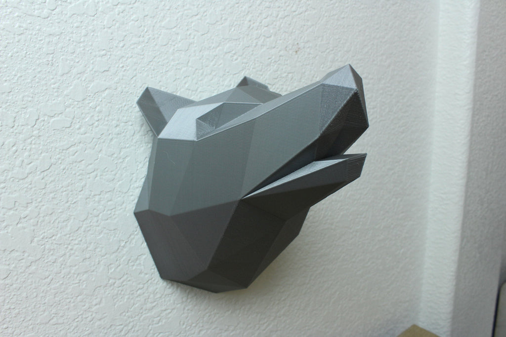 Wolf Head | Geometric Wolf Wall Mount - Angled.io