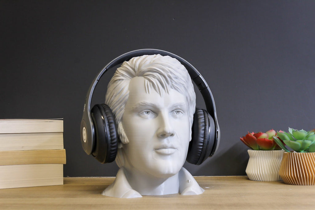 Gray Headphone Stand of Elvis Presley's head