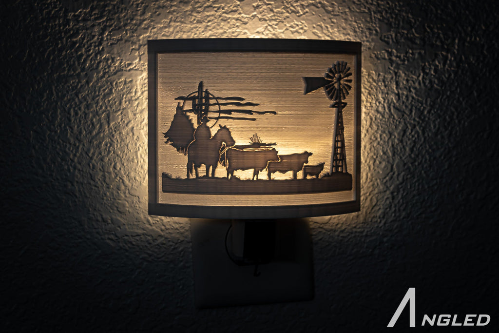 Cowboy Scene 3-D printed Nightlight l Plug in Nightlight - Angled.io