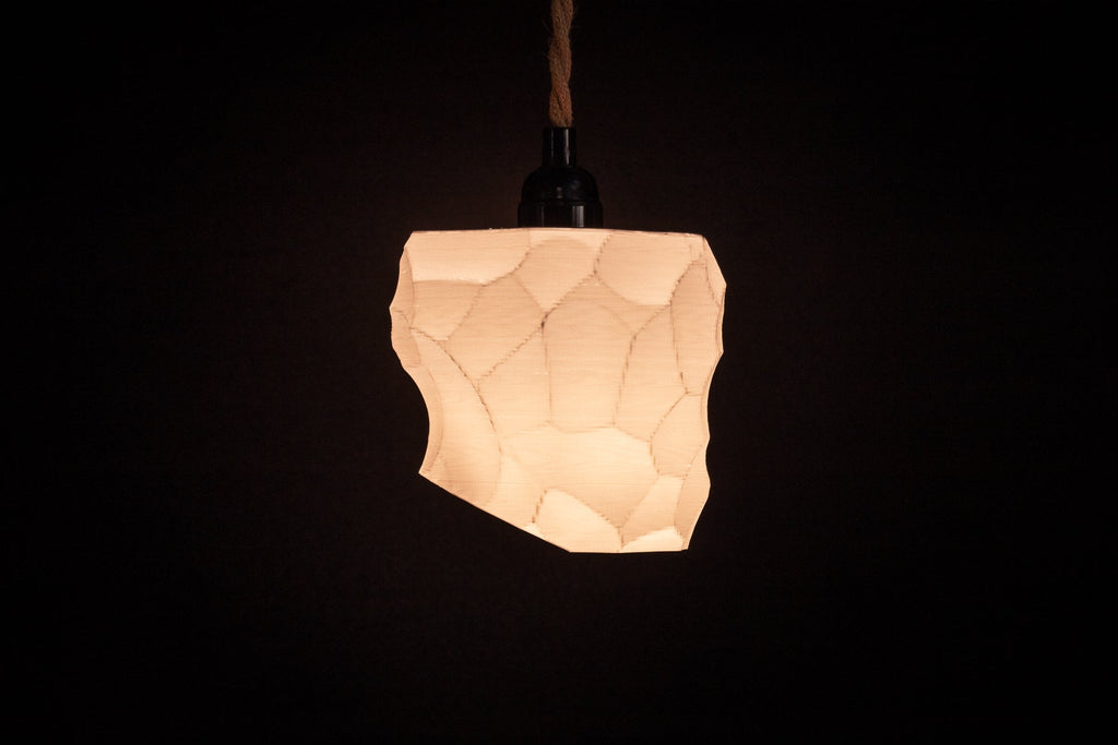 Curved Stone Pendant Hanging Lamp - Angled.io