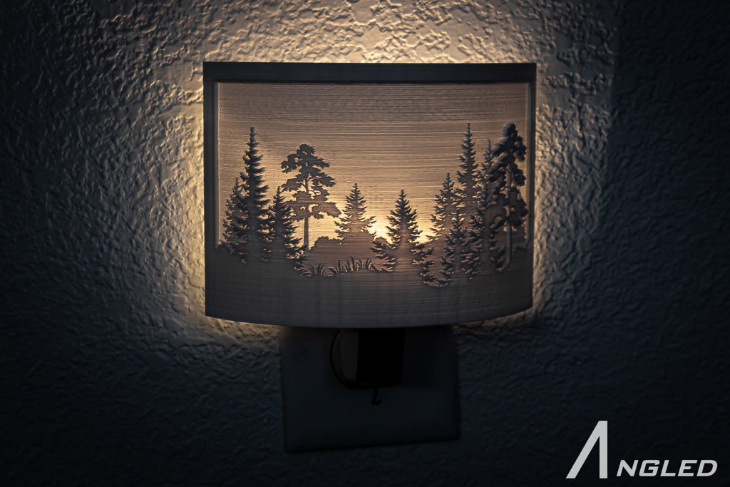 Forest Scene 3-D printed Nightlight l Plug in Nightlight - Angled.io