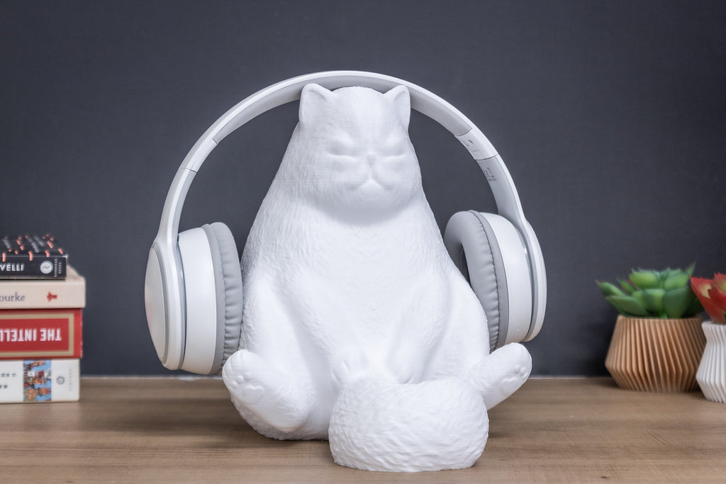 Grumpy Fat Cat Headphone Stand - Angled.io