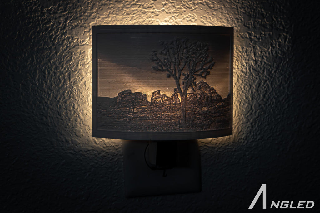 Joshua Trees Scene 3-D printed Nightlight l Plug in Nightlight - Angled.io