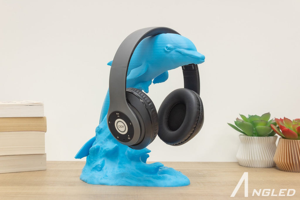 Jumping Dolphin Headphone Stand - Angled.io