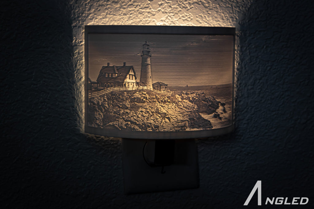 Lighthouse Scene 3-D printed Nightlight l Plug in Nightlight - Angled.io