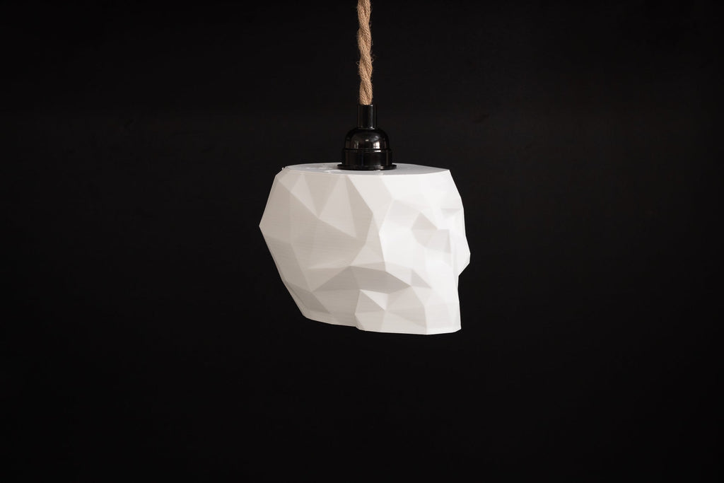 Low Poly Skull Pendant Hanging Lamp - Angled.io