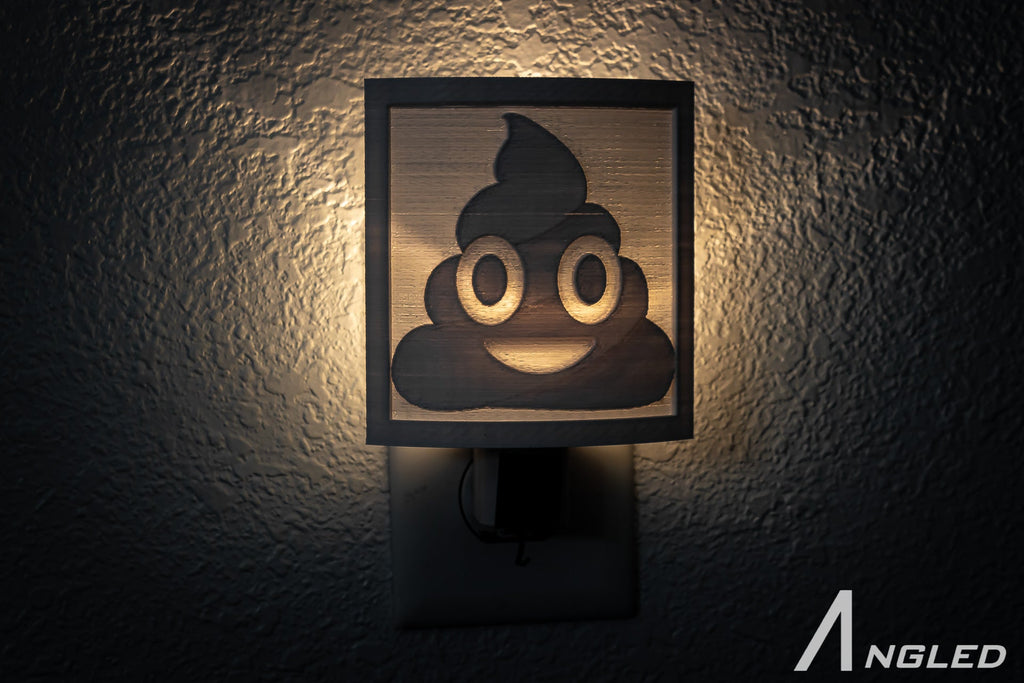 Poop Emoji 3-D printed Nightlight l Plug in Nightlight - Angled.io