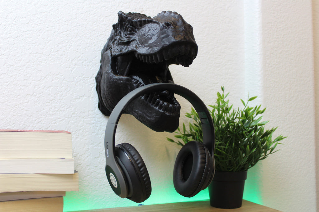 T-Rex Dinosaur Headphone Holder - Angled.io