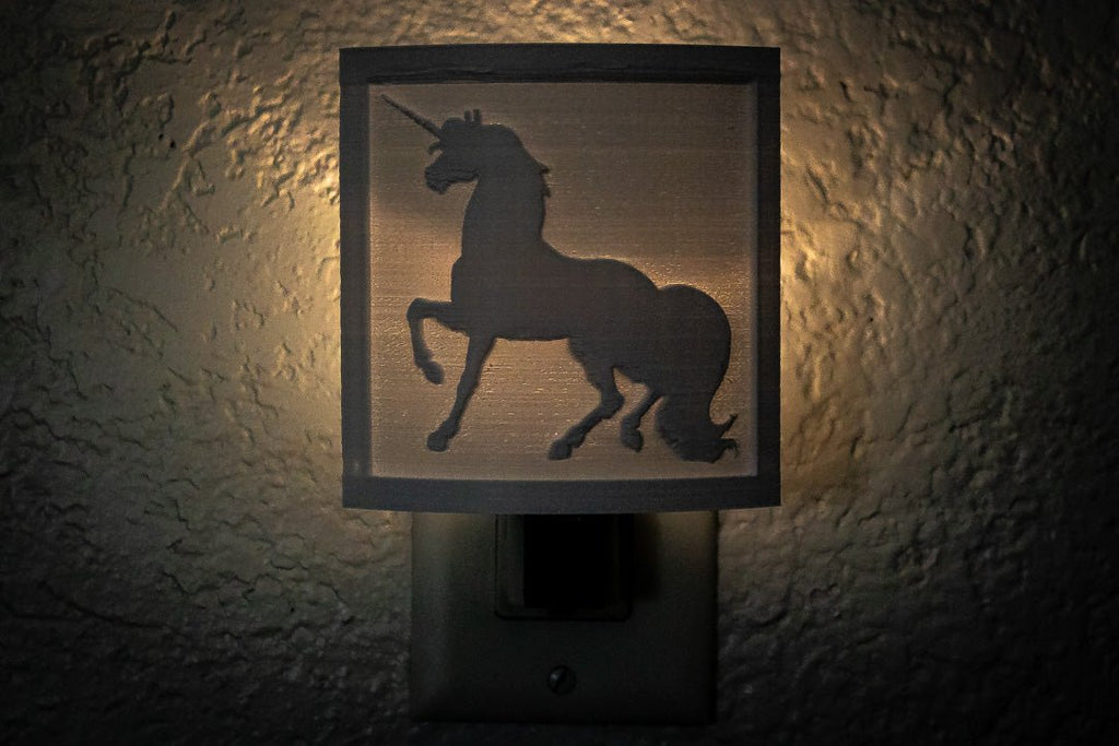 Unicorn 3-D printed Nightlight l Plug in Nightlight - Angled.io