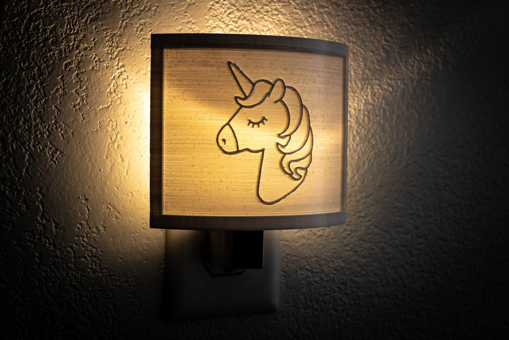 Unicorn Head 3-D printed Nightlight l Plug in Nightlight - Angled.io